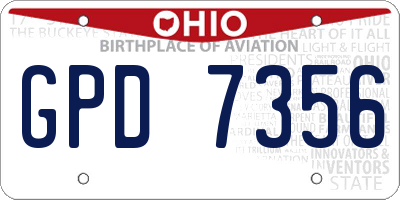 OH license plate GPD7356