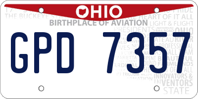 OH license plate GPD7357