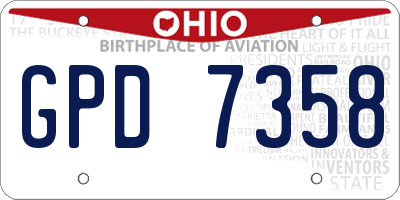 OH license plate GPD7358