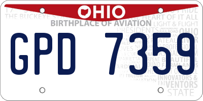 OH license plate GPD7359