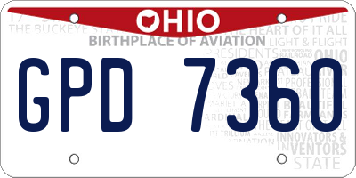 OH license plate GPD7360