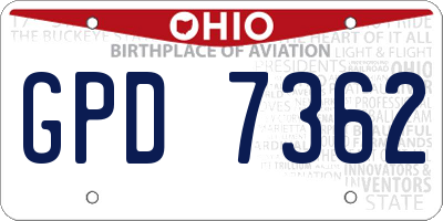 OH license plate GPD7362
