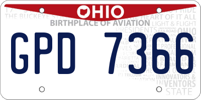 OH license plate GPD7366