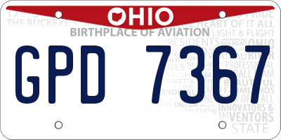 OH license plate GPD7367