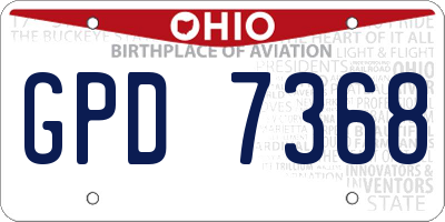 OH license plate GPD7368