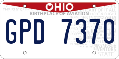 OH license plate GPD7370