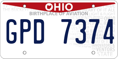 OH license plate GPD7374