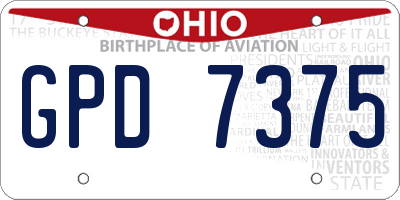 OH license plate GPD7375