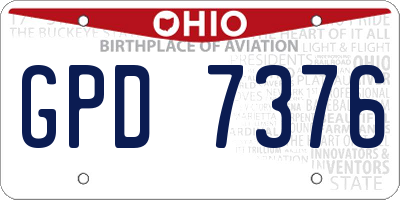 OH license plate GPD7376