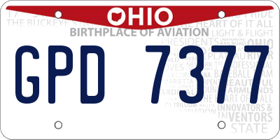 OH license plate GPD7377