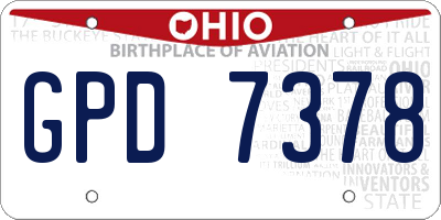 OH license plate GPD7378