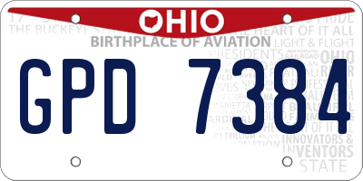 OH license plate GPD7384