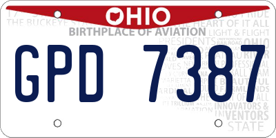 OH license plate GPD7387