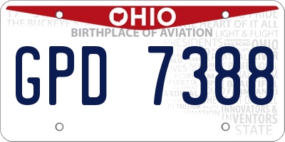 OH license plate GPD7388