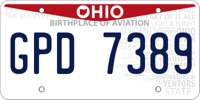 OH license plate GPD7389