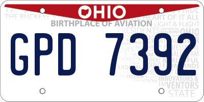 OH license plate GPD7392