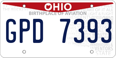 OH license plate GPD7393
