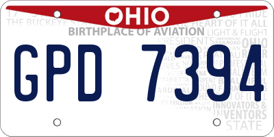 OH license plate GPD7394