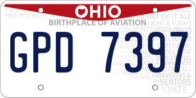 OH license plate GPD7397