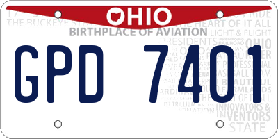 OH license plate GPD7401