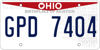 OH license plate GPD7404
