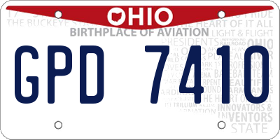 OH license plate GPD7410