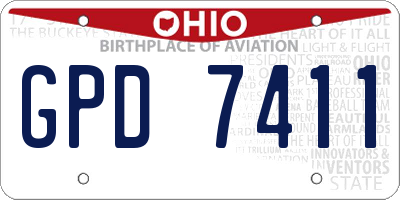 OH license plate GPD7411
