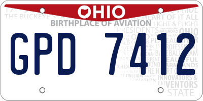 OH license plate GPD7412