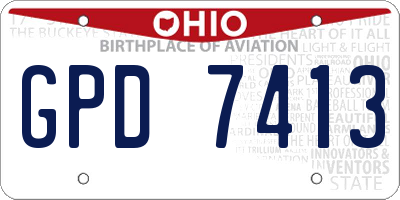 OH license plate GPD7413