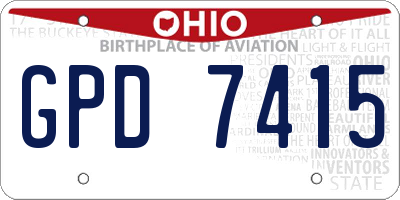 OH license plate GPD7415