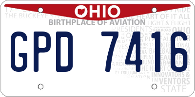 OH license plate GPD7416