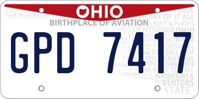 OH license plate GPD7417