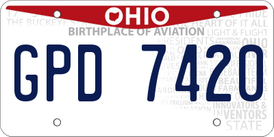 OH license plate GPD7420