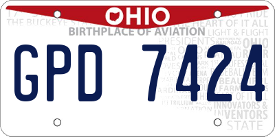 OH license plate GPD7424