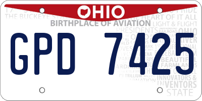 OH license plate GPD7425