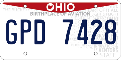 OH license plate GPD7428