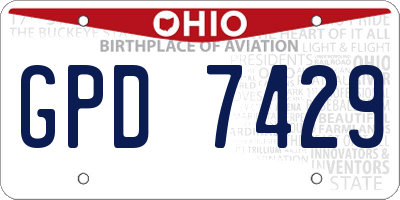 OH license plate GPD7429