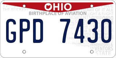 OH license plate GPD7430