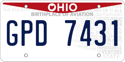 OH license plate GPD7431
