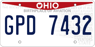 OH license plate GPD7432