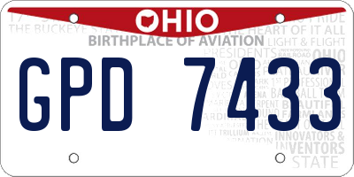 OH license plate GPD7433