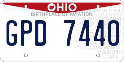 OH license plate GPD7440