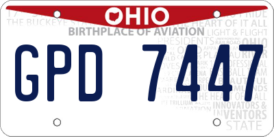 OH license plate GPD7447