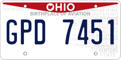 OH license plate GPD7451