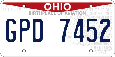 OH license plate GPD7452