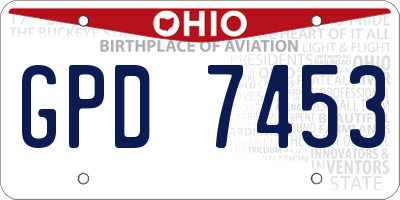 OH license plate GPD7453