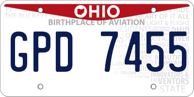 OH license plate GPD7455
