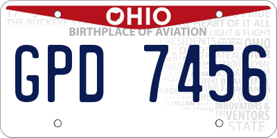 OH license plate GPD7456