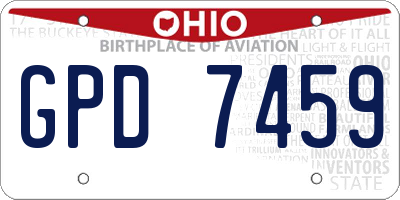 OH license plate GPD7459