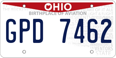 OH license plate GPD7462